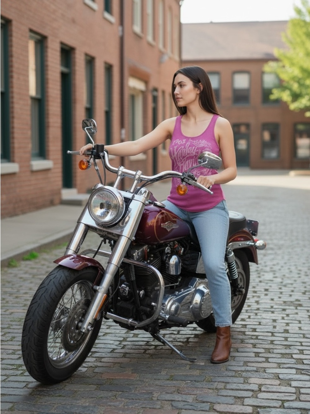 Harley-Davidson Women's Magenta Graphic Sleeveless Top - Picture 2 of 6